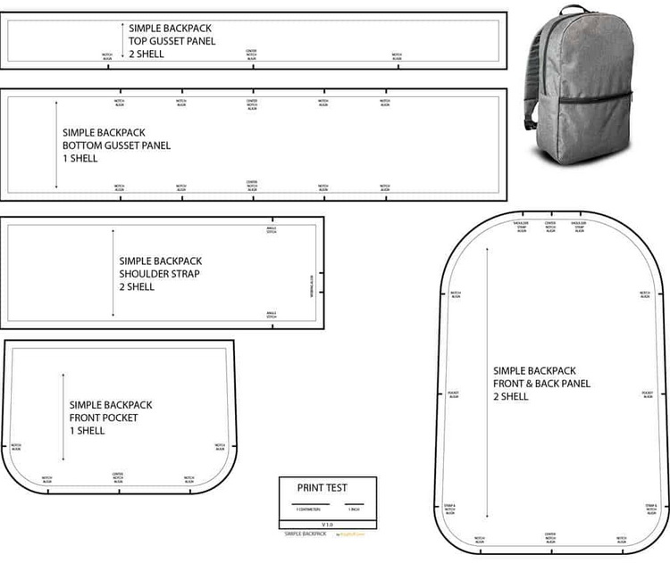Simple Backpack Pattern Bundle Large Format